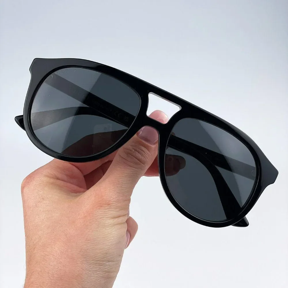 Gucci GG1320S 004 Sunglasses Black Grey Pilot Unisex
